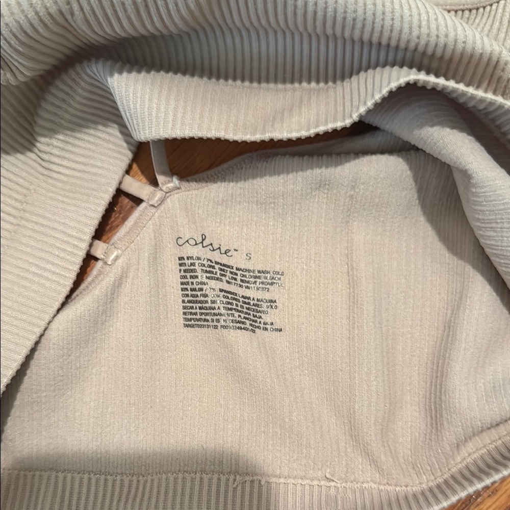 Colsie Ribbed Cream Bralette - Picture 2 of 3